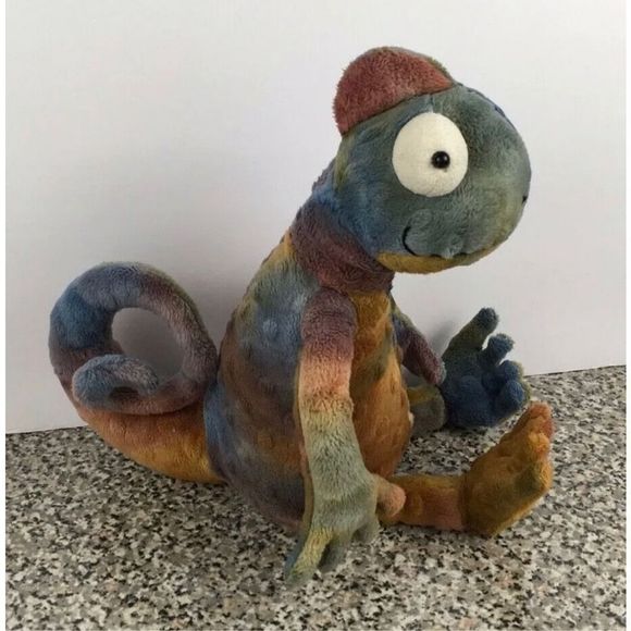 NEW WITH TAGS Jellycat Colin Chameleon Tye Dye Plush 12" Iguana Stuffed Animal C - Picture 5 of 5
